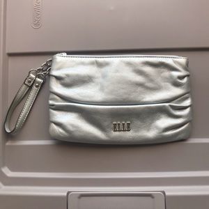 Silver elle clutch